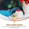 5 Pcs Small Storage Containers Mini Flower Basket Woven Baskets Linen Bamboo Bathroom for Wedding 4