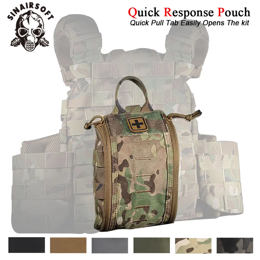 

Tactical First Aid Kits Empty Pouch Pack Rapid Deploy Pull Tab Shock-cord Inner Panel YKK Zipper Military Molle Clip Waist Bag