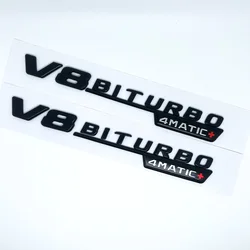 Premium Car Fender Side Emblem - V8 Biturbo 4matic Logo (V8 4MATIC P Black)