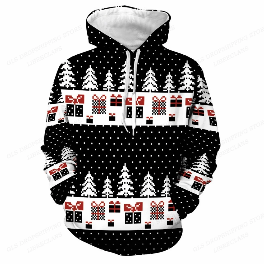 

Christmas Tree Hoodies Men Women Fashion Hoodie Snowflake Sweats Girl Coat Elk Sweatshirt Women Clothing Pocket Sudaderas Unisex