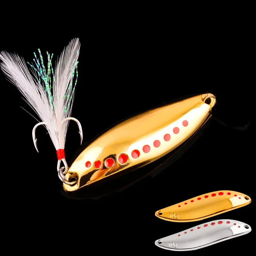 1Pcs Metal Spoon Fishing Lures 2.5g-30g Gold Silver 5