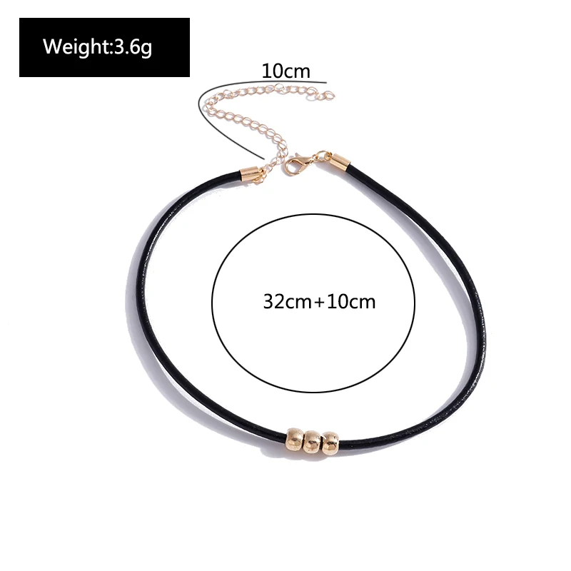 Gotischer Stil, Schwarzes Seil, Damen-Halskette, Choker, Seil-Halsketten, Goldfarbene Perlen, Goth-Schmuck, Halsband Für Mädchen, Kpop-Chocker Sea2F7Eb176D3483A9D15458B52E2C8887