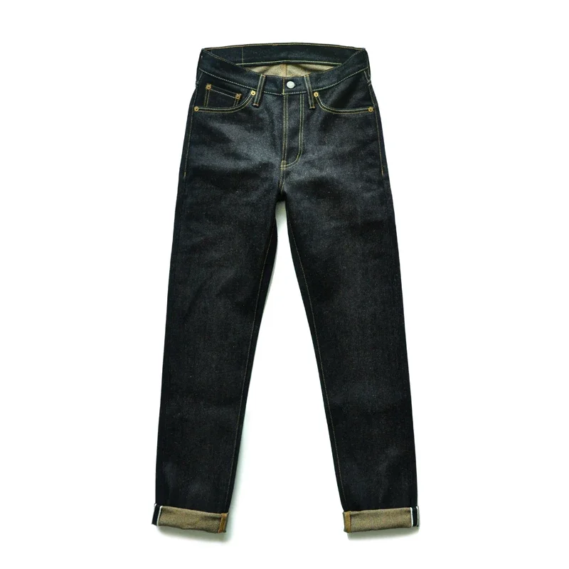 Saaucezhan EX315XX-L3 Men Jeans Color Cotton and Linen  Selvedge Sanforized Raw Denim Jeans for Men Men taper Fit Button 16.5Oz 5