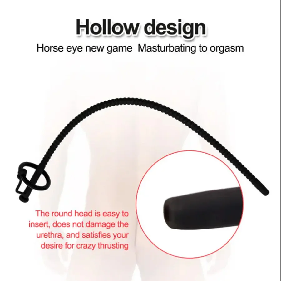 Penis Sex Toys Soft Silicone Urethral Catheter Urethra Dilator Hollow Urethral Plug Probe Tube Threaded Extended Horse eye Masturbator for Men