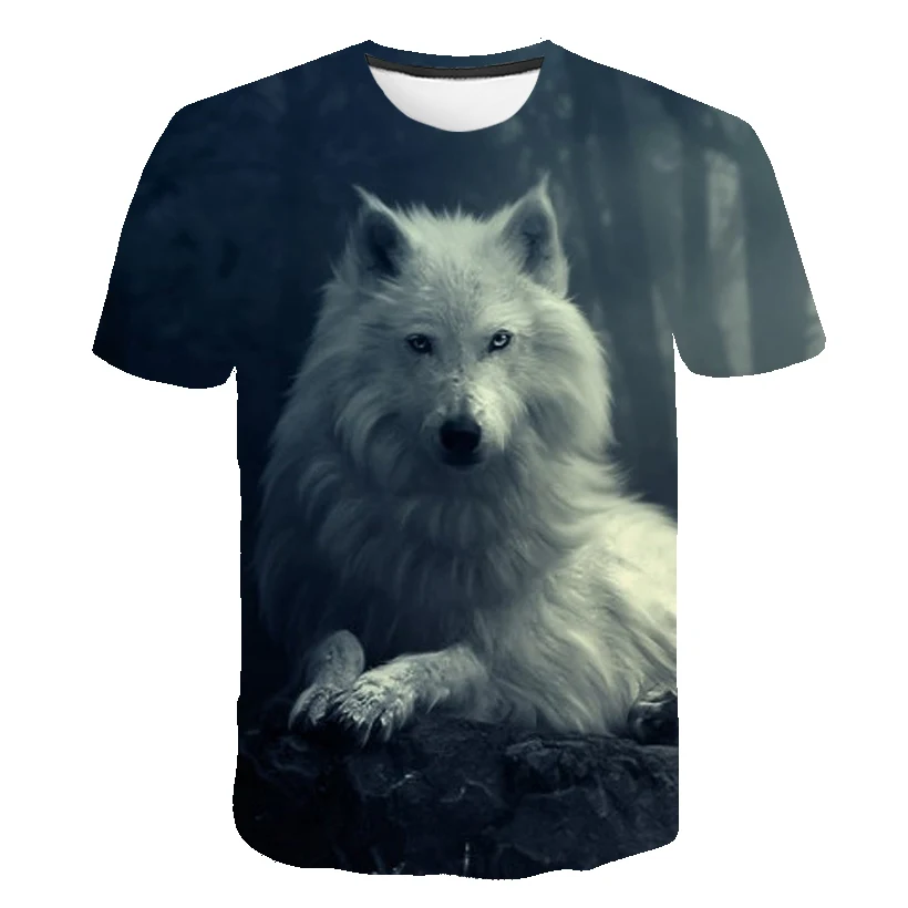 stussy t shirt Cool Cartoon Animal Graphic wolf fashion 3D T Shirt new style Short Sleeve Girls T-Shirt Kids Tshirts Funny Tees Children tops cute T-Shirts