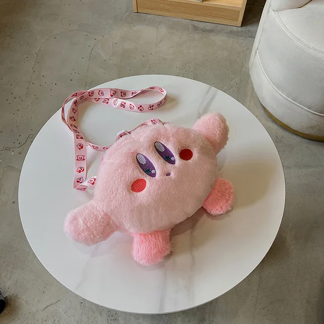 Kirby Plush Bags Women Backpack Anime Kirby Plushie Messenger Bag Cartoon Handbags Soft Kids Gifts Kawaii Stuffed Bags for Girls 4