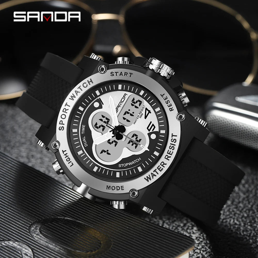 

SANDA Sports Men's Watches Top Brand Luxury Military Quartz Watch Men Waterproof S Shock Wristwatches relogio masculino 3107