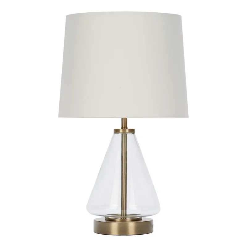 

Better Homes & Gardens Glass with Brass Base Table Lamp, 18" H