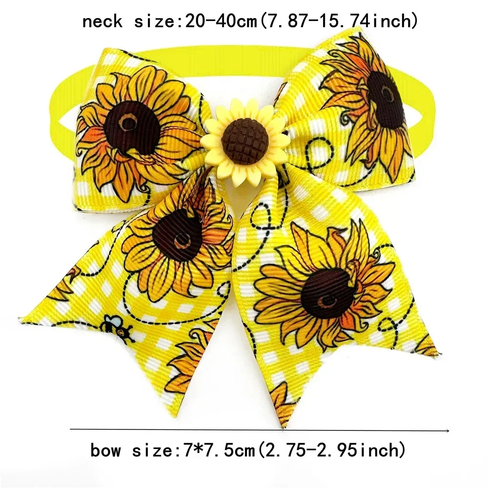 

Pet Summer Pattern Flowers New Collar Bee Tie Products Supplies Style Dog Neck Bow Grooming Accessories Small