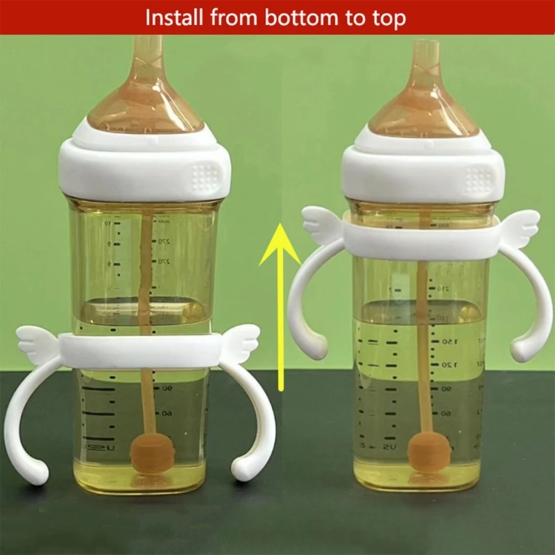 Milk Bottle Handle Baby Bottle Square Handle Feeding Handles for Hegen Glass Bottles Easy Grip for Baby Infant A2UB