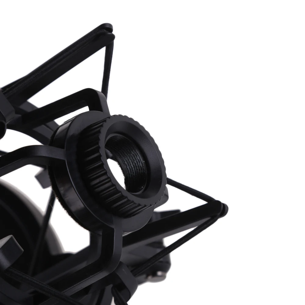 Mic Shock Mount Holder Professional Mic Shock Mount Bracket with Shield Filter Screen Studio Stand Black