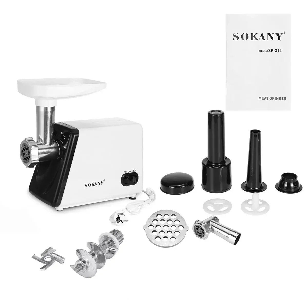 220V Electric Meat Grinder Stainless Steel Powerful Electric Grinder Sausage Stuffer Meat Food Processor for Kitchen Appliance 6
