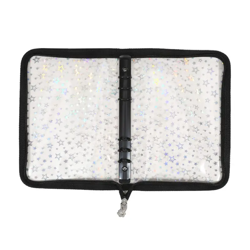 A5 Laser Stern Zipper Binder Fotokarten Mädchen Ins DIY Journal Tagebuch Transparent Kpop Idol Karte Fotoalbum Sammeln Buch Schreibwaren – Detail 34