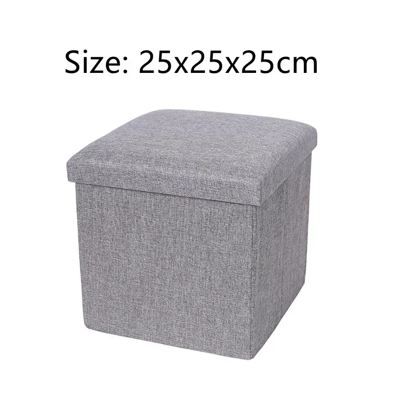 כסא אחסון מתקפל רב תכליתי, כסא מנוחה לרגליים מתקפל, כסא מארגן בנפח גדול, תיבת אוטומן לאחסון מתקפלת