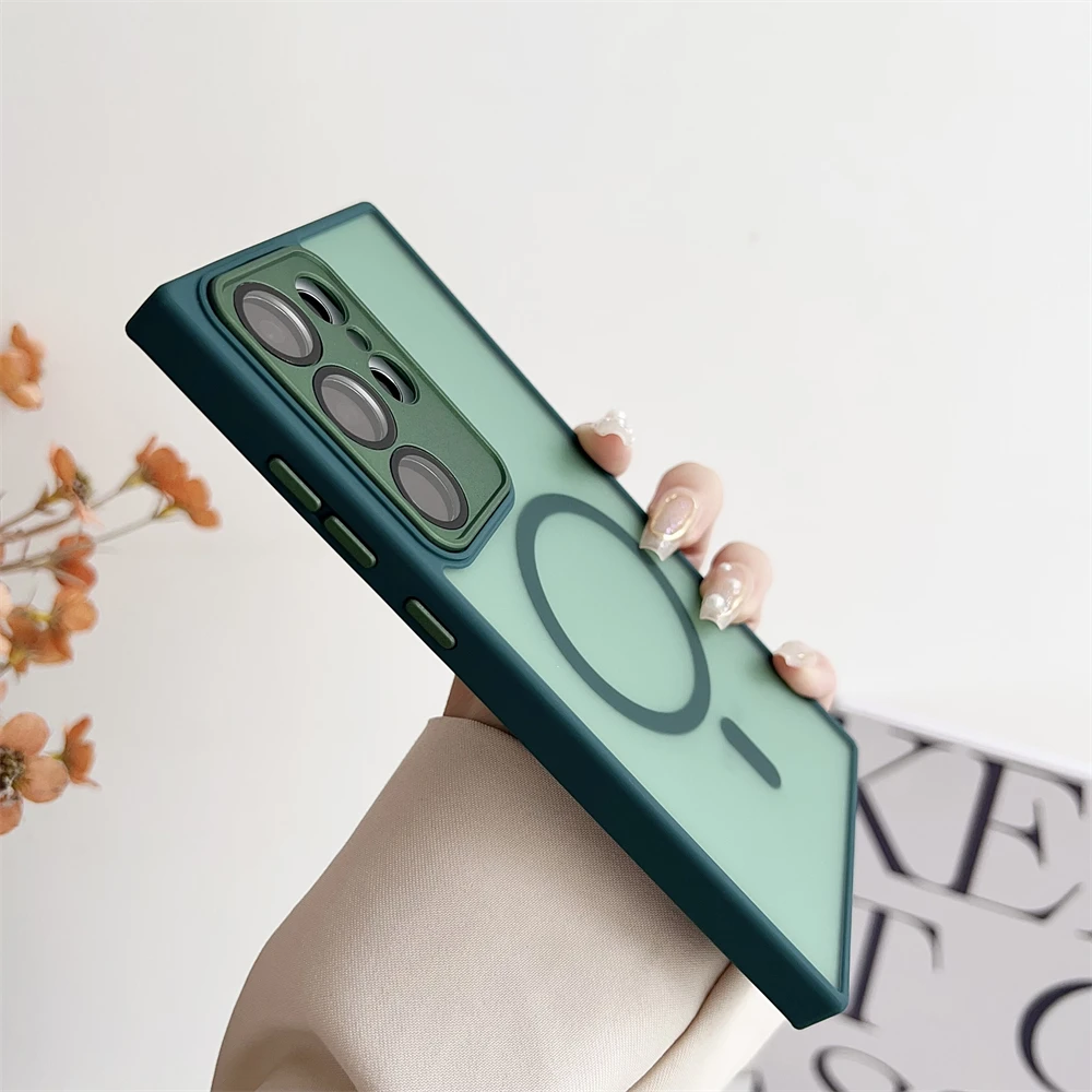 Magsafe Compatible Magnetic Matte Shockproof Phone Case - Transparent Cover