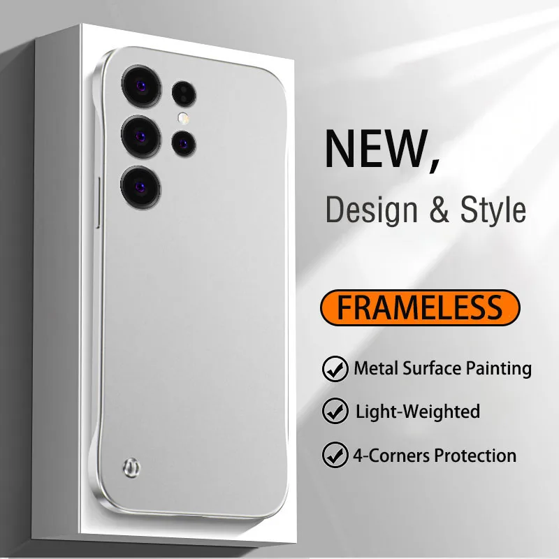 Ultra Thin Frameless Metal Surface Phone Case - Full Cover Premium Protection