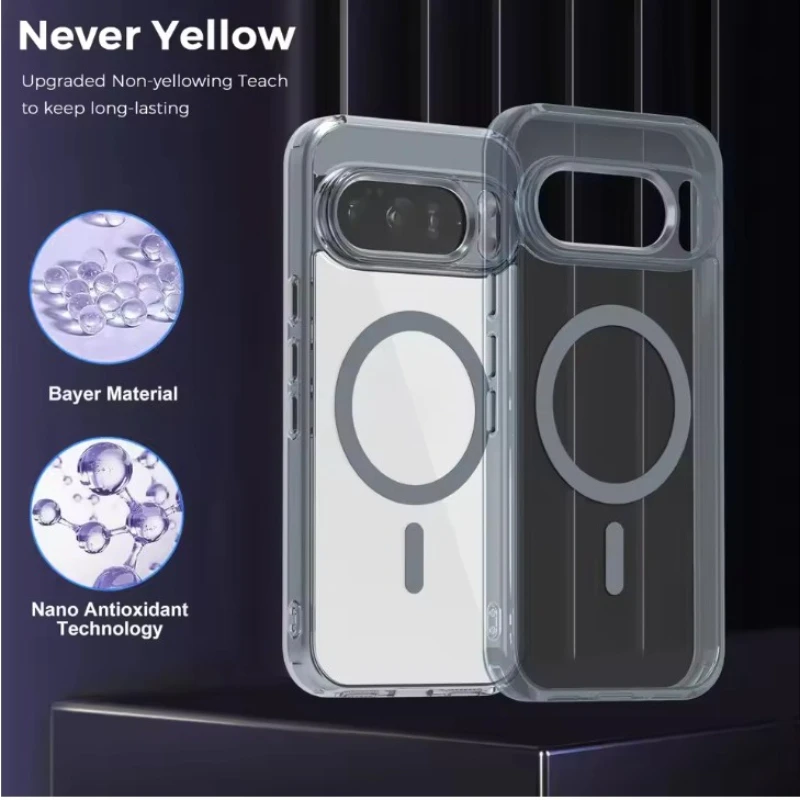 حافظة شحن لاسلكية جديدة عالية الشفاف لهاتف Magsafe...