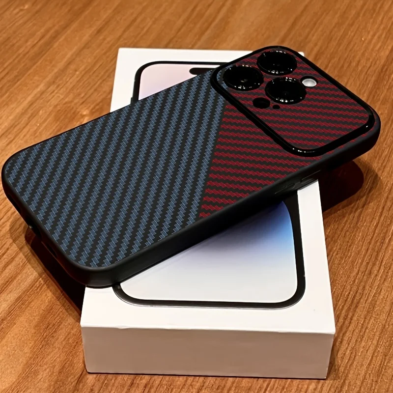 Sleek Black Carbon Fiber Pattern Matte Silicone Phone Case