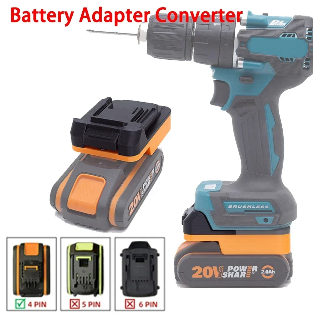 

Battery Converter Adapter For Worx 4PIN Lithium to for DeWalt/Milwaukee/Makita 18V Cordless Tool Accessories (Only Adapter）