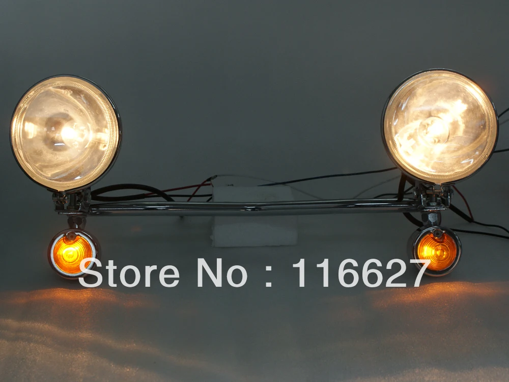 

Новая хромированная лампа для вождения/прохождения, точечный светильник, желтая поворотная панель для Suzuki Honda Yamaha Kawasaki Harley Custom