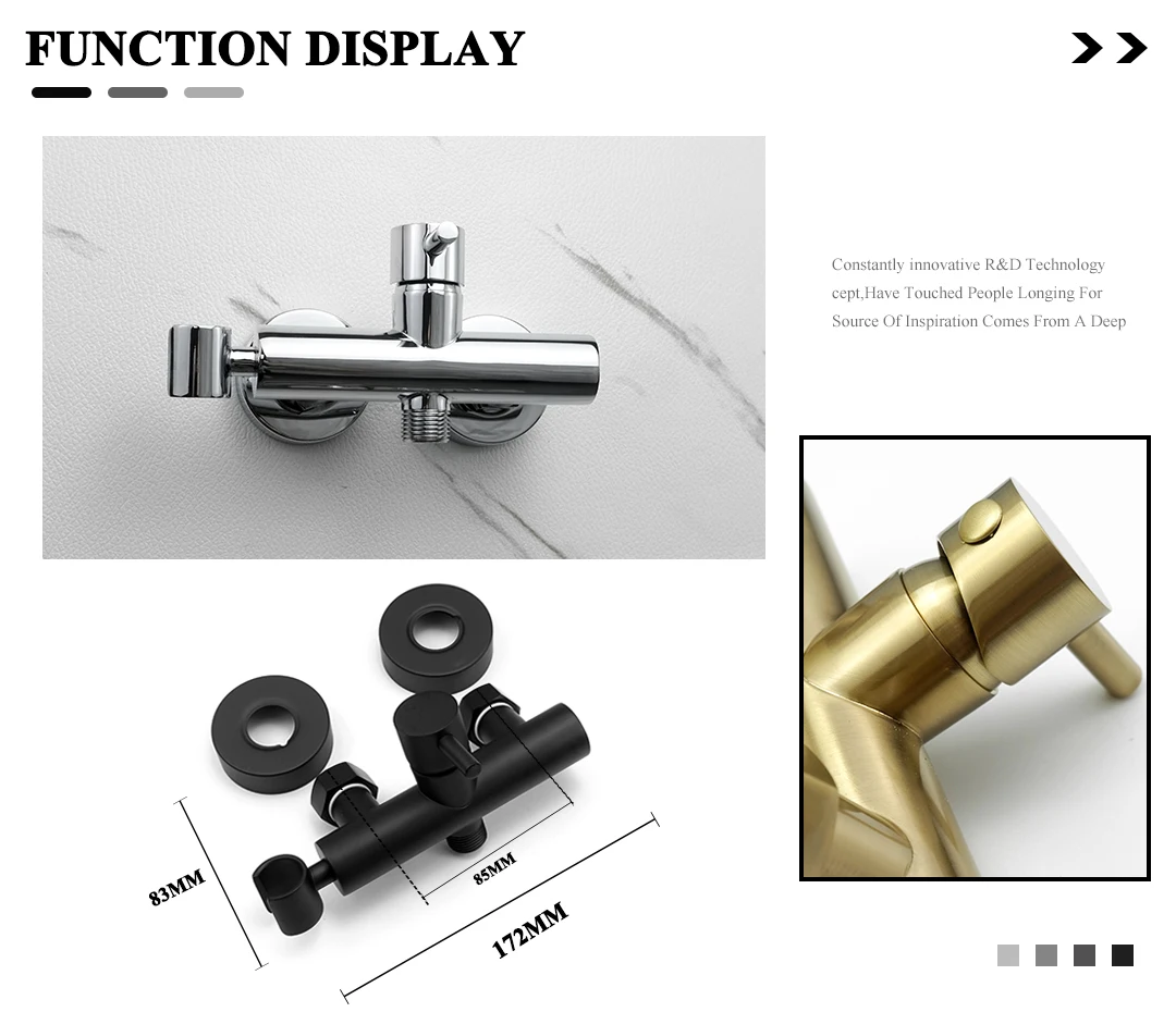 Description Picture 4 of itemBrass Toilet Hot Cold Bidet Spray Handheld Bidet Diaper Set Bathroom Shower Set Portable Shattaf Sprayer Jet Douche Kit Black