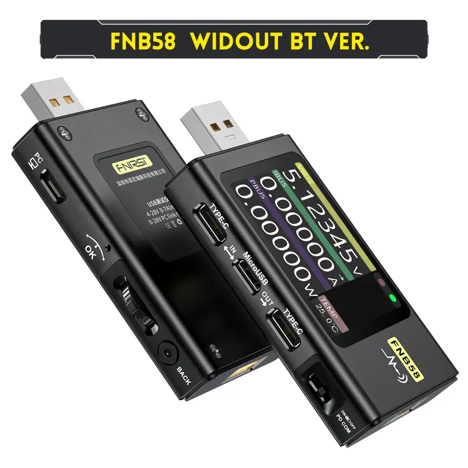 FNIRSI FNB58 Tester, Voltmeter, Ammeter, USB Tester Power Loss Detection Equipment Power PD Trigger Detection image 7