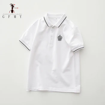 GFMY Polo a maniche corte per bambini T-shirt sportiva per il tempo libero in cotone tinta unita estiva 2-14 anni Opzione multicolore 1