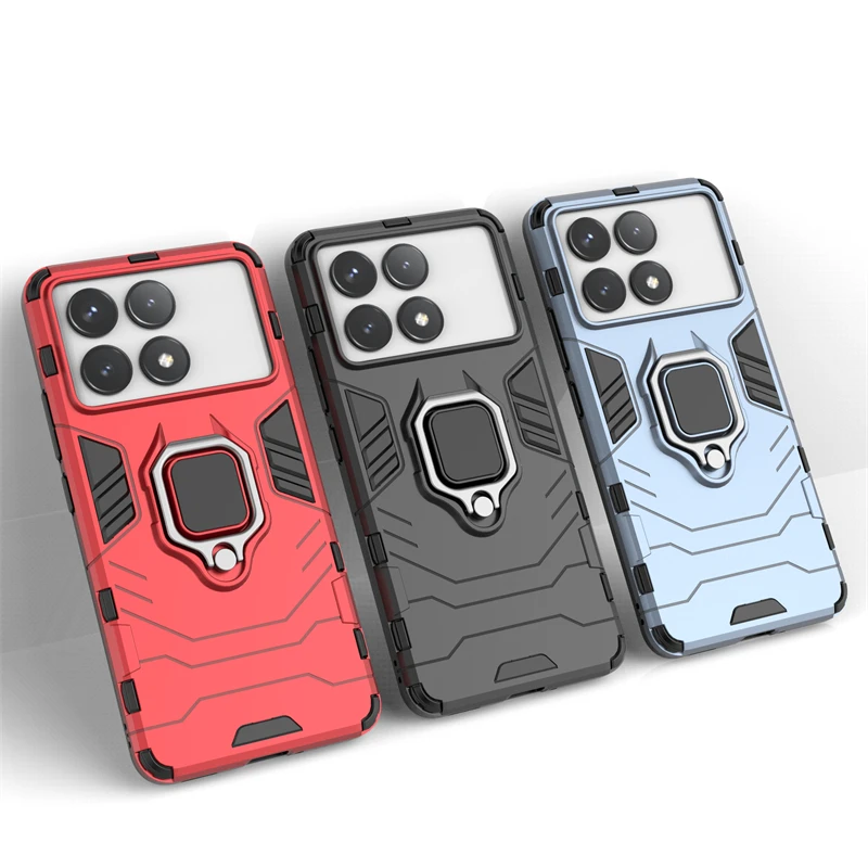 

For Xiaomi Redmi K70 Case Redmi K70 Case Protective Cover Phone Stand Armor Finger Ring Cover Redmi K70 Case
