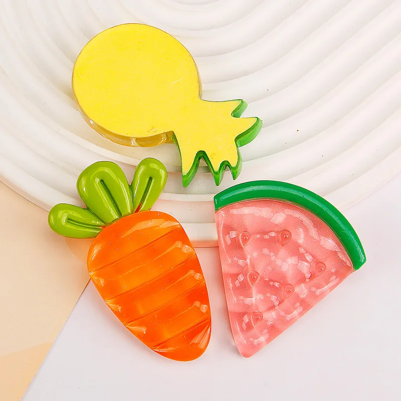 

2Pcs Simulation Large size fruit Resin DIY Icebox Shoes Hat Barrette Mobile Phone Case Decoration Cream Glue Flat Back patch