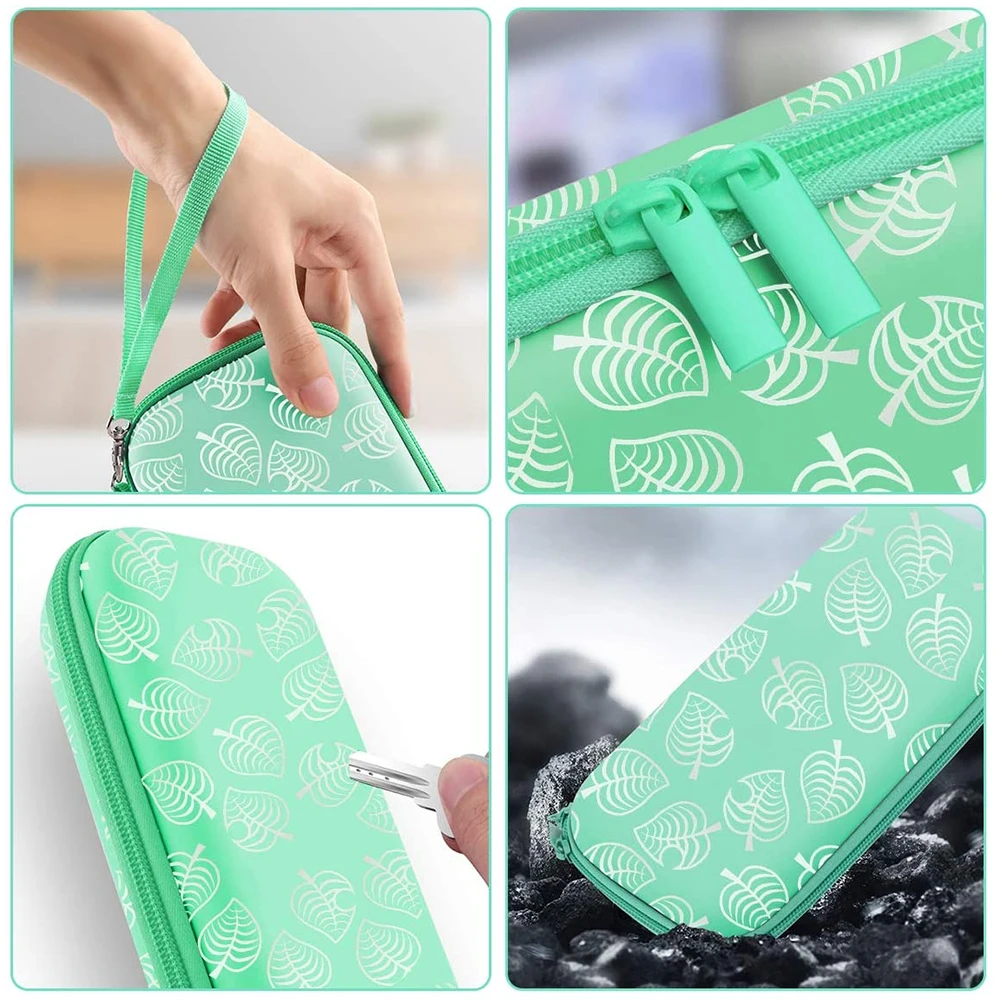  Cute Portable Pouch Compatible for Switch OLED, Switch Lite & Original Model, Hard Shell Protective Cover with Strap