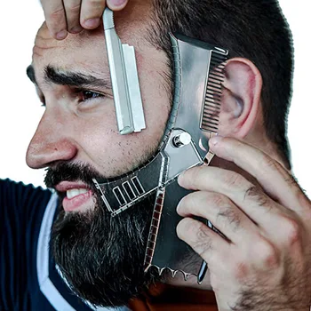 5 In 1 Men Beard Shaping Styling Template Comb Rotatable Men’s Beards Combs Beauty Tool for Hair Beard Trimming Moustache Comb