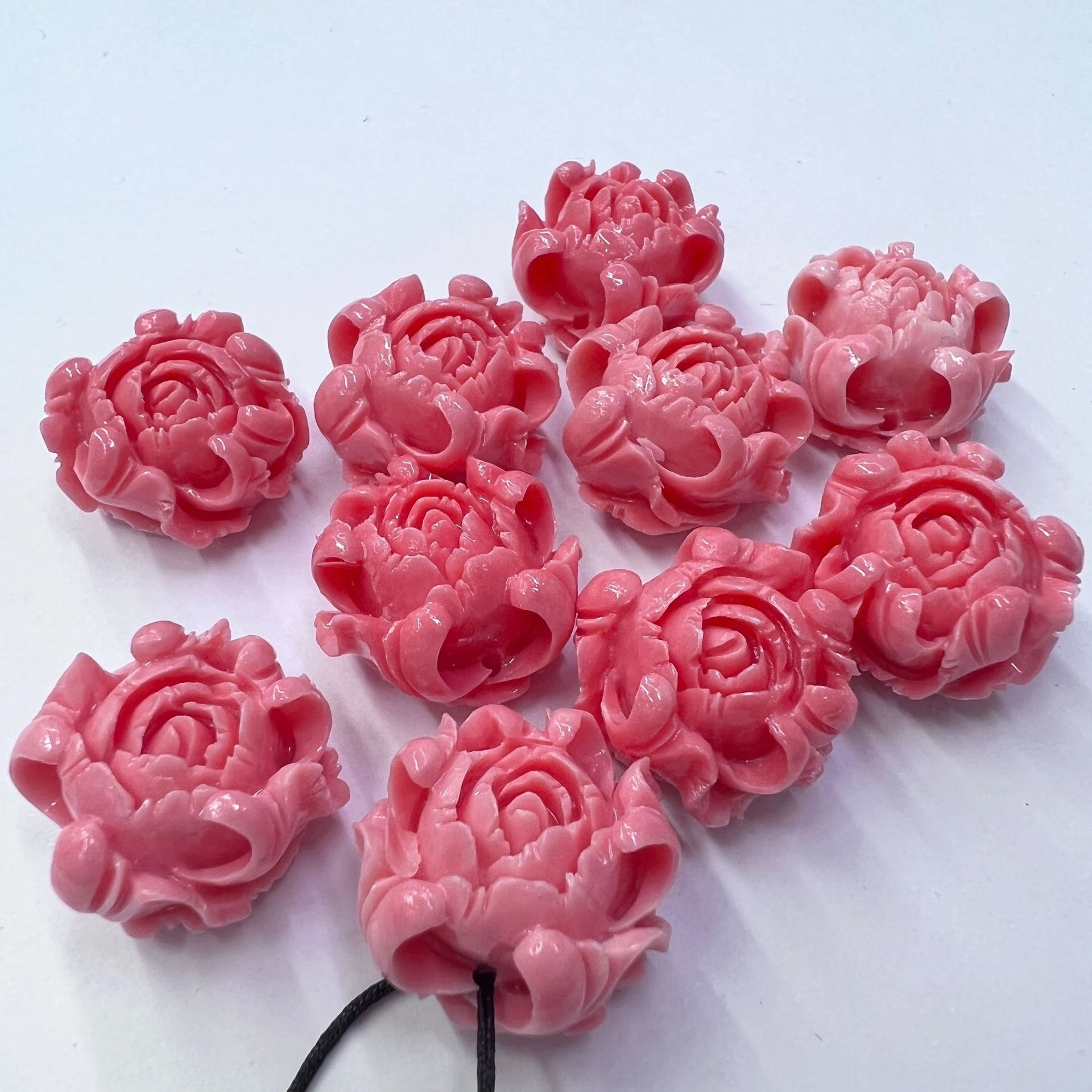 5pcs 20mm Peony Flower Synthetic Coral Beads For Jewelry Making DIY