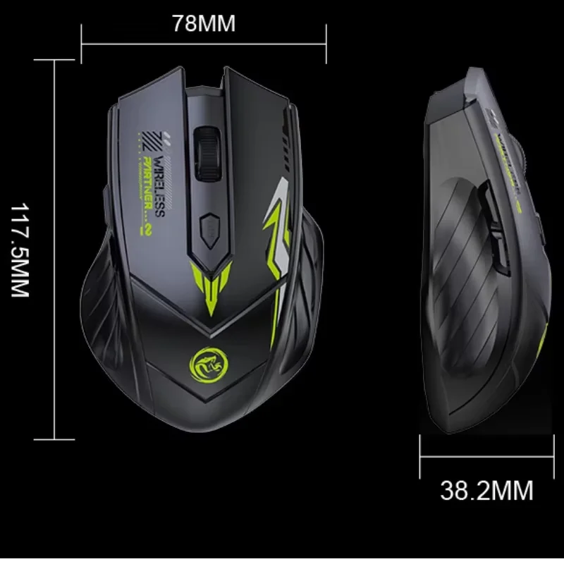 Wireless Gaming Mouse Bluetooth 5.4 Dual-Mode 2.4G Wireless Mouse Rechargeable 1600DPI Ergonomic Gamer Mice For PC Office Laptop