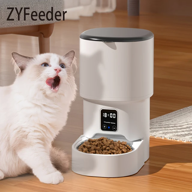 4L WIFI ปุ่มอัตโนมัติ Cat Feeder อัจฉริยะแมวและสุนัขสัตว์เลี้ยง Feeder สมาร์ทสัตว์เลี้ยงอาหารแมวสัตว์เลี้ยง Feeder (ไม่มี 5V 1A ปลั๊ก) 3