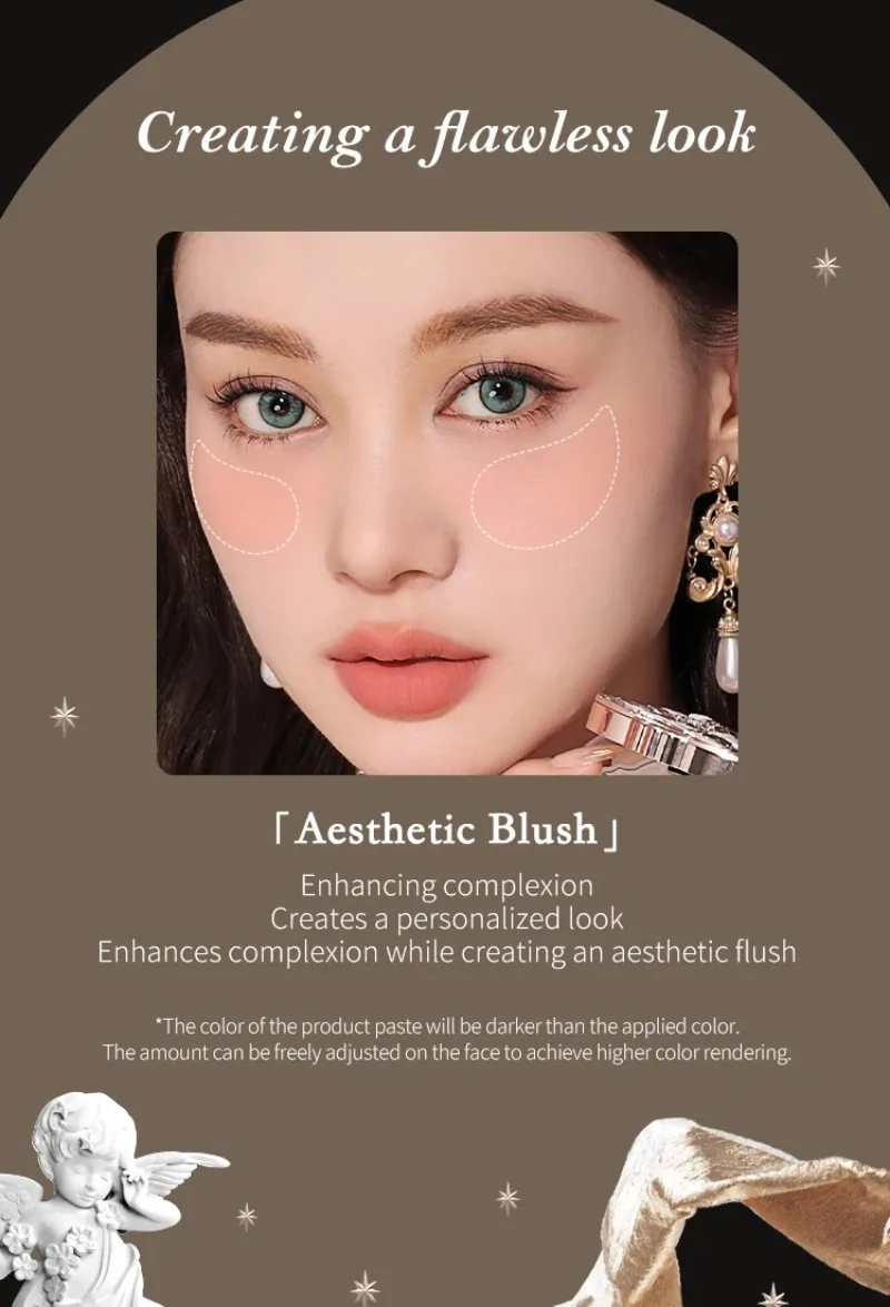 Description Picture 6 of itemFlower Knows Little Angel Collection Cream Blush For Cheeks Natural Color,Hydrating Matte&Powder Finish,Vegan & Cruelty-Free