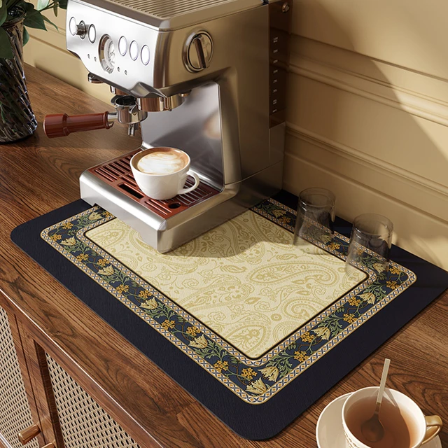 Dish Drying Pad, Coffee Machine Polyester Drainage Mat, Kitchen