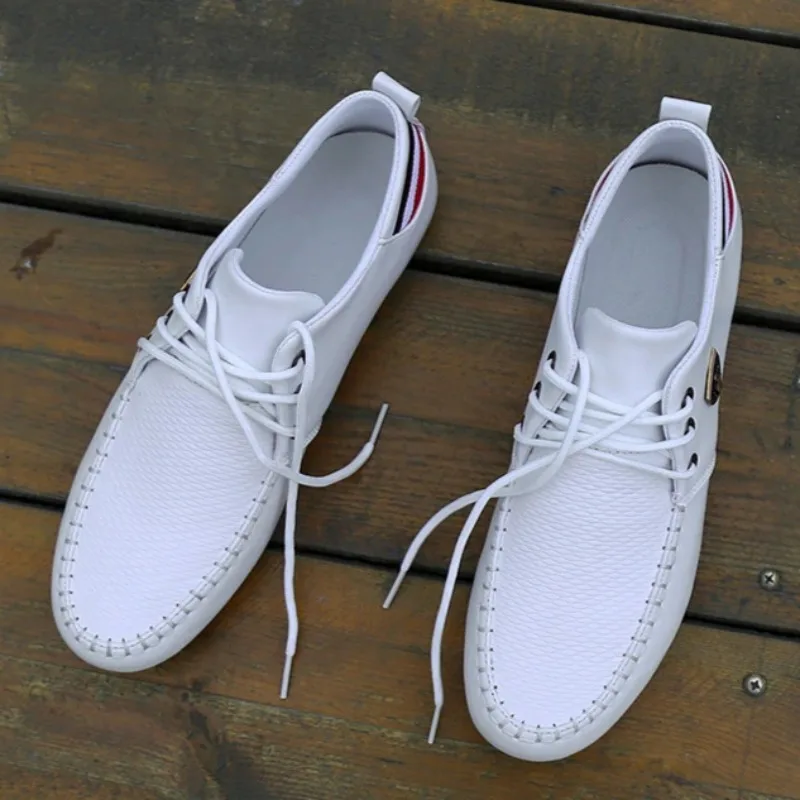 Brand Leather Shoes for Men Spring Autumn Loafers British Men Casual Shoes Design Adult Moccasins Driving Peas Shoe