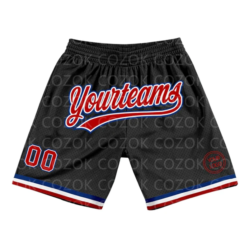 Custom Black Yellow Authentic Basketball Shorts 3D Printed Men Shorts Name Mumber Quick Drying Beach Shorts
