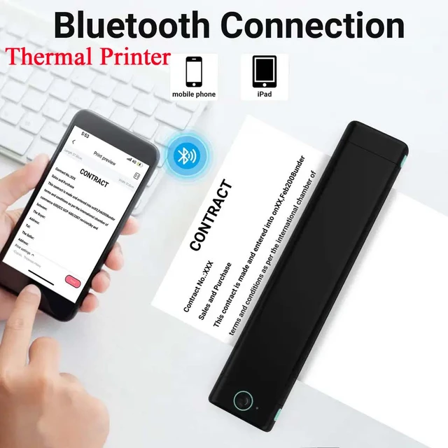 A4 Paper Portable Thermal Printer 216mm Wireless Bluetooth Printer  Compatible With Android iOS Laptop For Travel Office - AliExpress