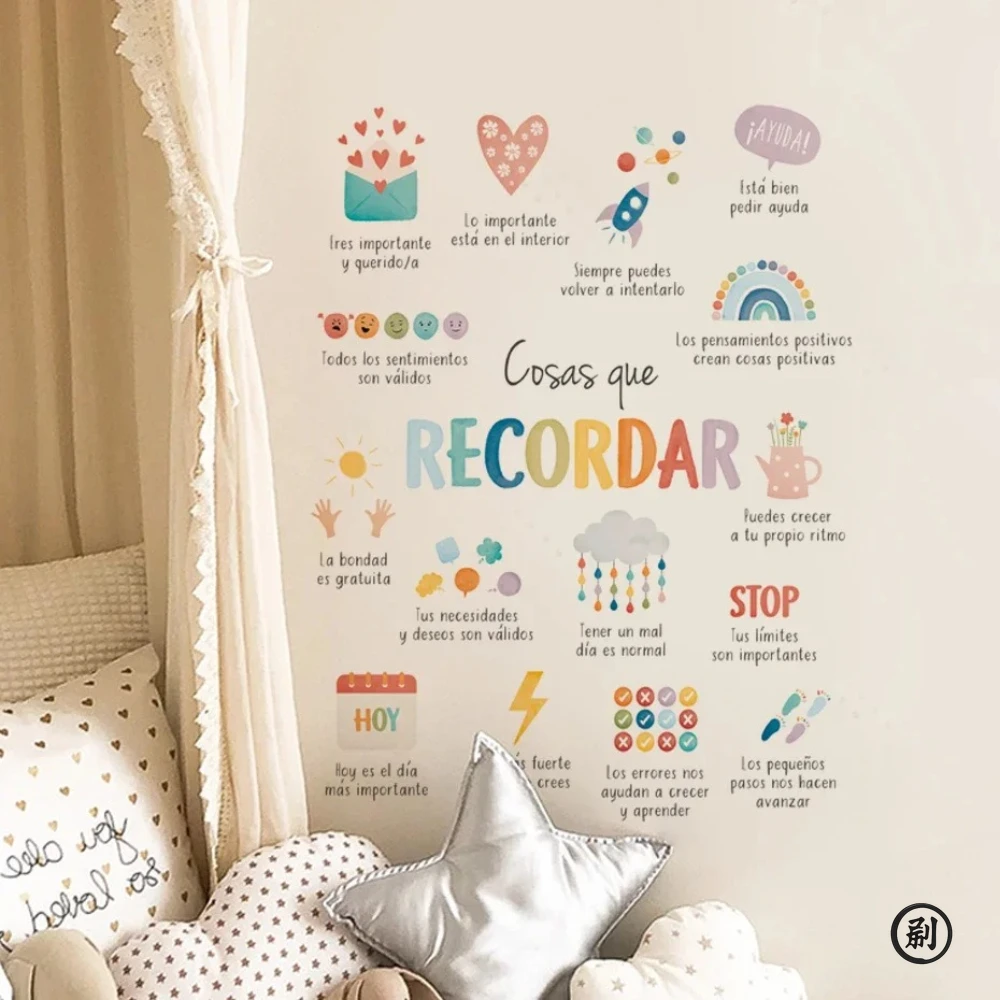 Wall Stickers Spanish for Kids Room and Office