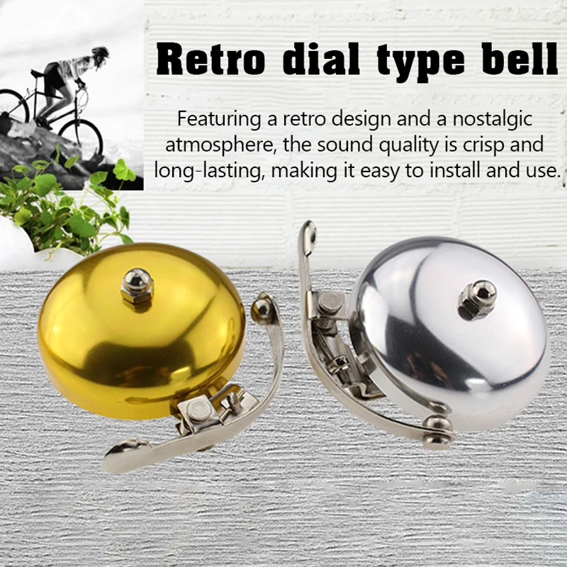 Vintage-Style Aluminum Bicycle Bell in Silver and Gold - Classic Cycling Accessory