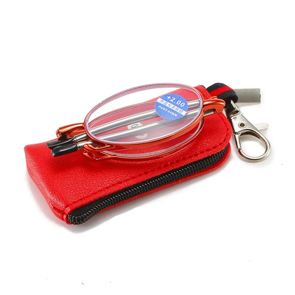 Compact Anti Blue Light Folding Reading Glasses with Keychain Case - Ultralight Presbyopic Eyewear