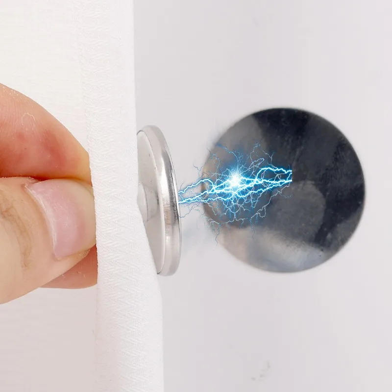 Magnetic Curtain Closure with Self-Adhesive Patch - Light-Blocking and Secure Fastening