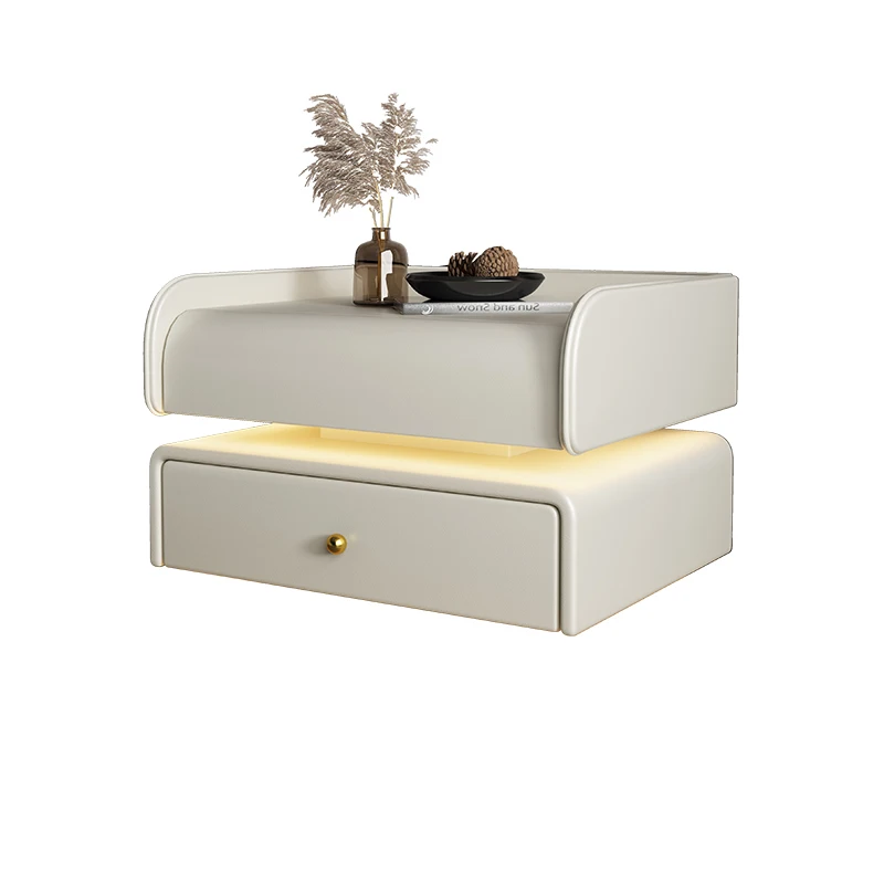 

bedside table, modern, simple, luxurious, and luxurious, with a sense of luxury. Bedroom wireless charging