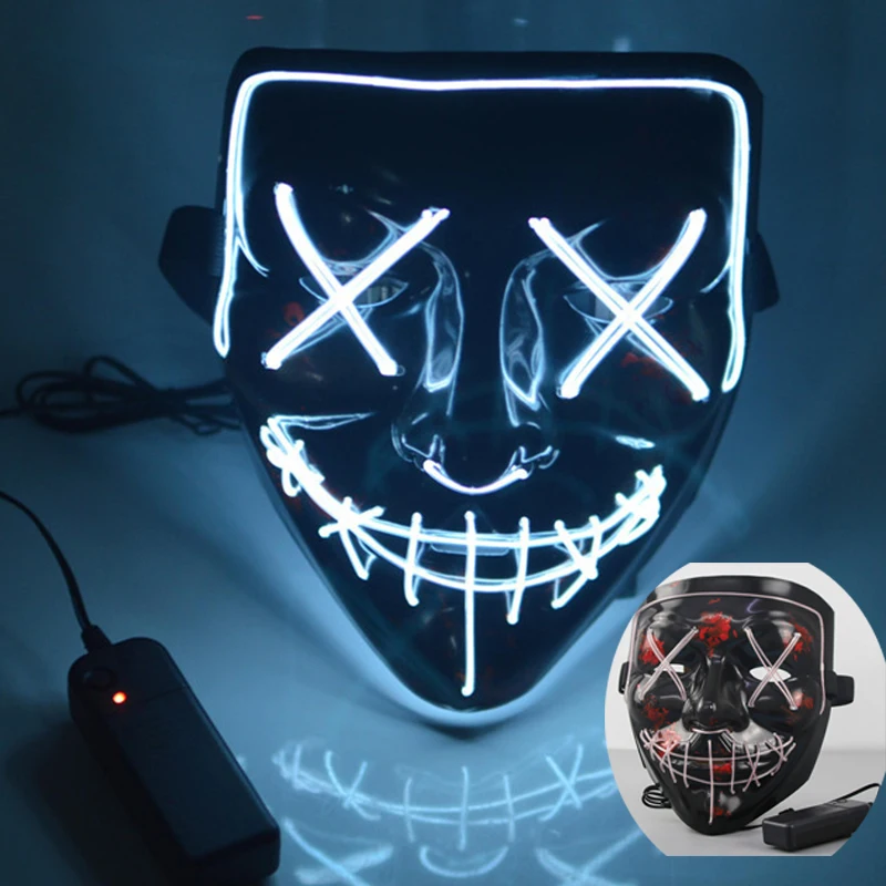 New Design Luminous Halloween LED Purge Mask Neon Light Up Party Mask