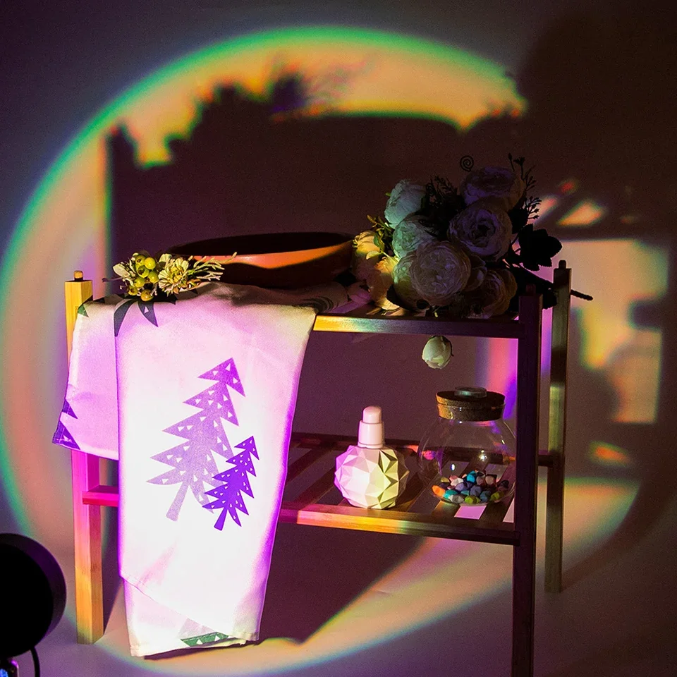 مصباح LED RGB غروب الشمس 16 لون