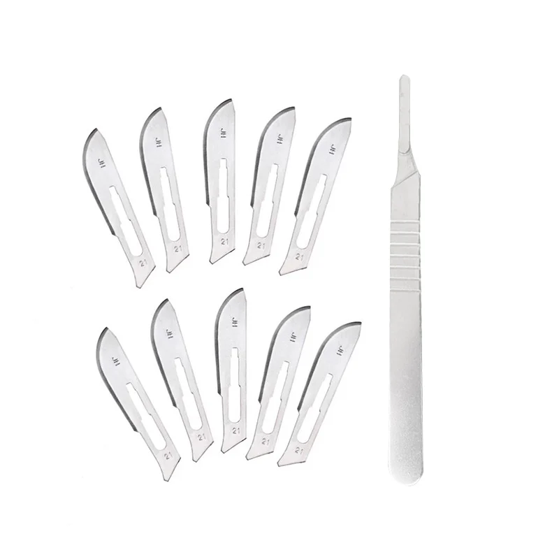 Carbon Steel Surgical Scalpel Blades + Handle Scalpel DIY Cutting Tool PCB Repair Animal Surgical Knife