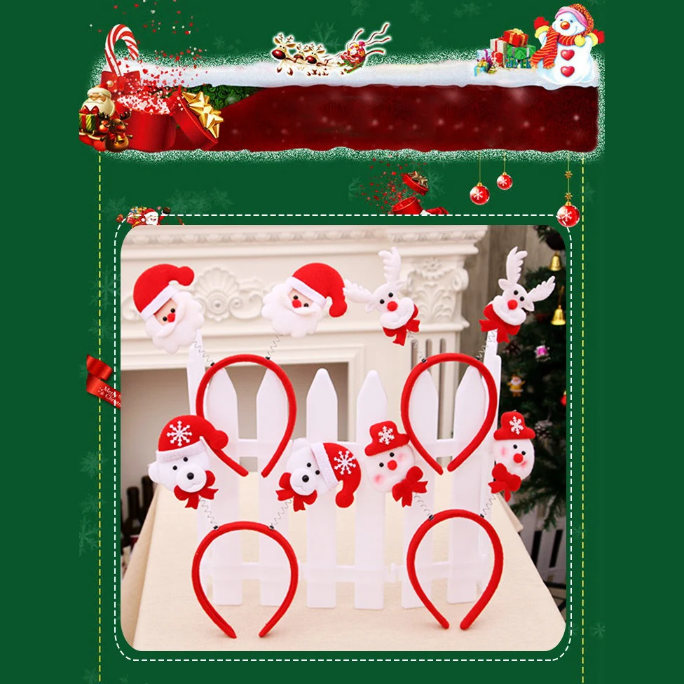 Christmas Headband Santa Claus Elk Antlers Reindeer Headband Cosplay Ears Led Glowing Ornaments Party Christmas Hair Accessories