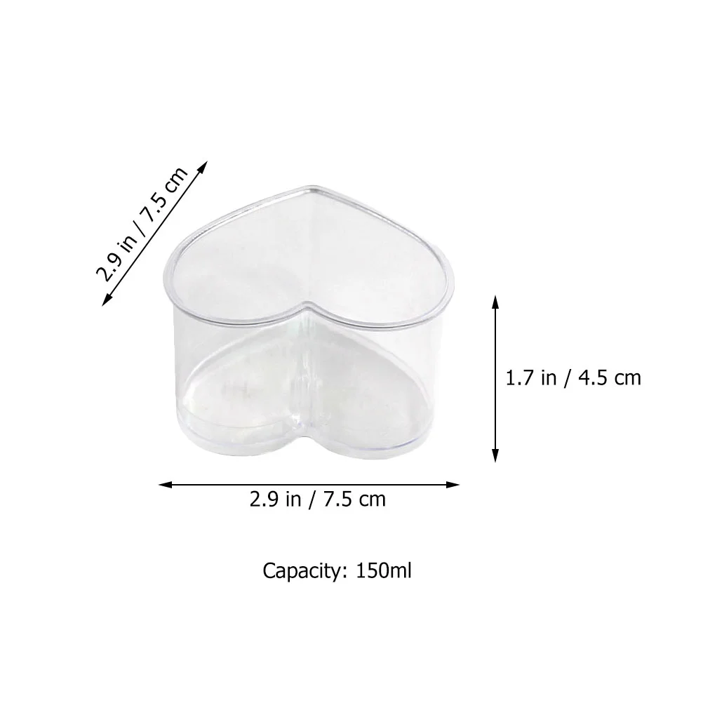10 Pcs Heart Shaped Pudding Cup Transparent Dessert Cup Disposable Mousse Party Tiramisu Clear Storage Household