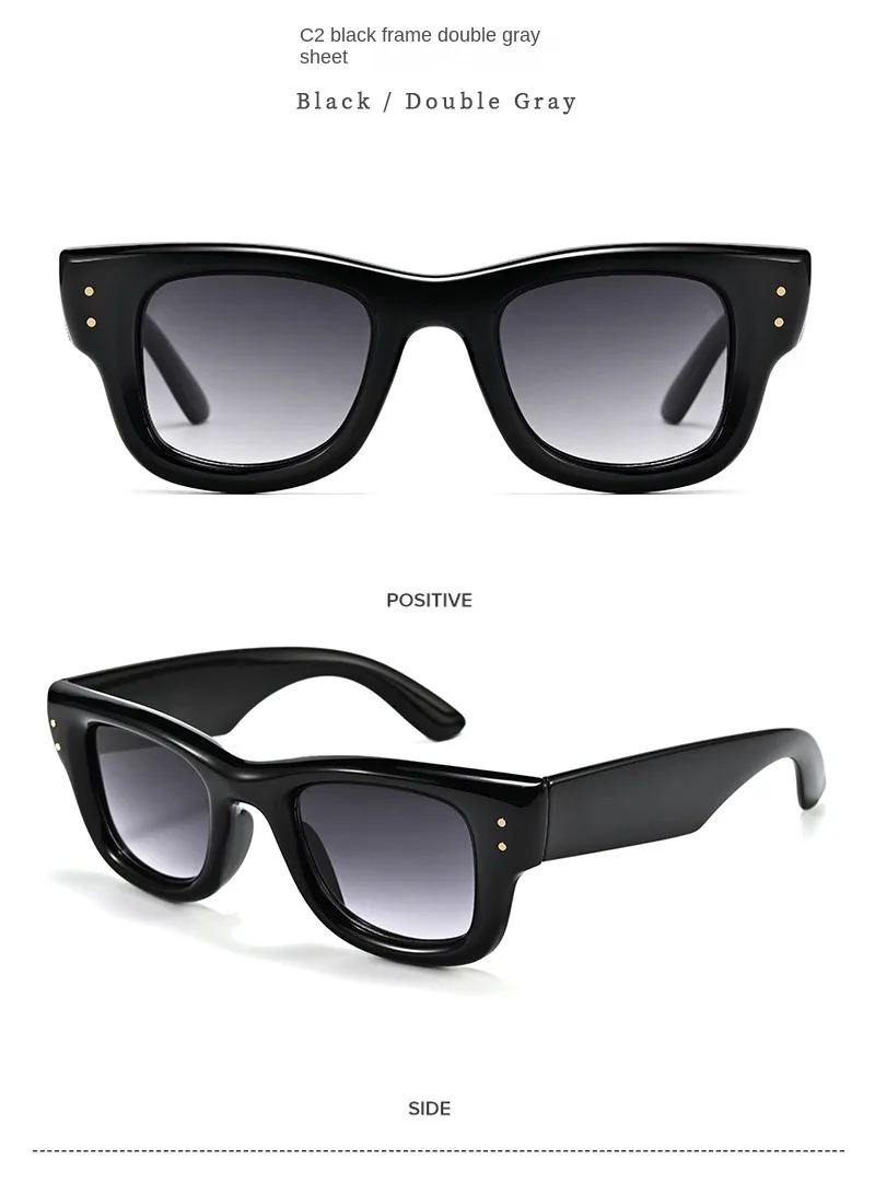 Retro Herren-Sonnenbrille im quadratischen Design für Damen, Vintage Luxus-Designer-Sonnenbrille mit Nieten, modische Pfeil-Sonnenbrille, UV400-Schutz. – Detail 8